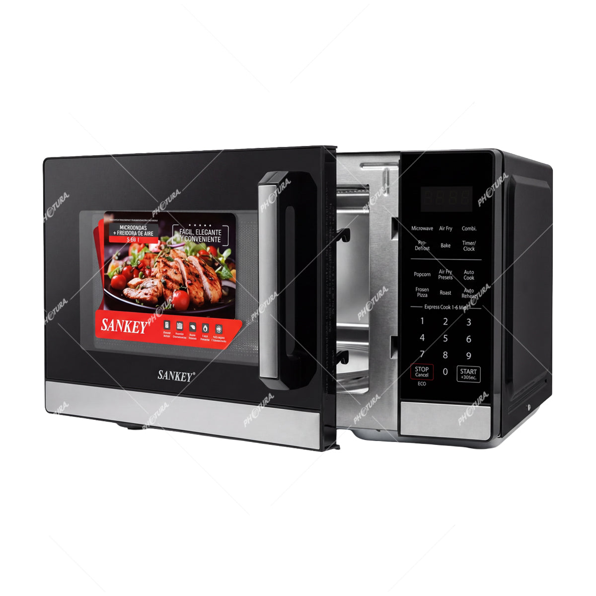 Sankey Microondas de 900W | Freidora de Aire | Convección | 1p3 | Negro