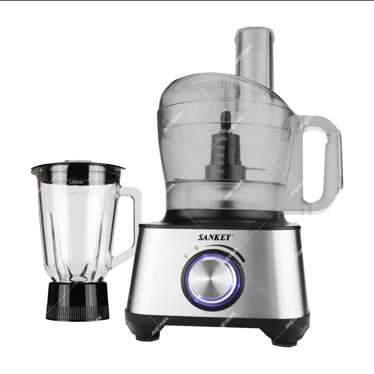 Sankey Procesador de Alimentos Multifuncional | Velocidades Variables | Función de Pulso | 1000W | Plateado