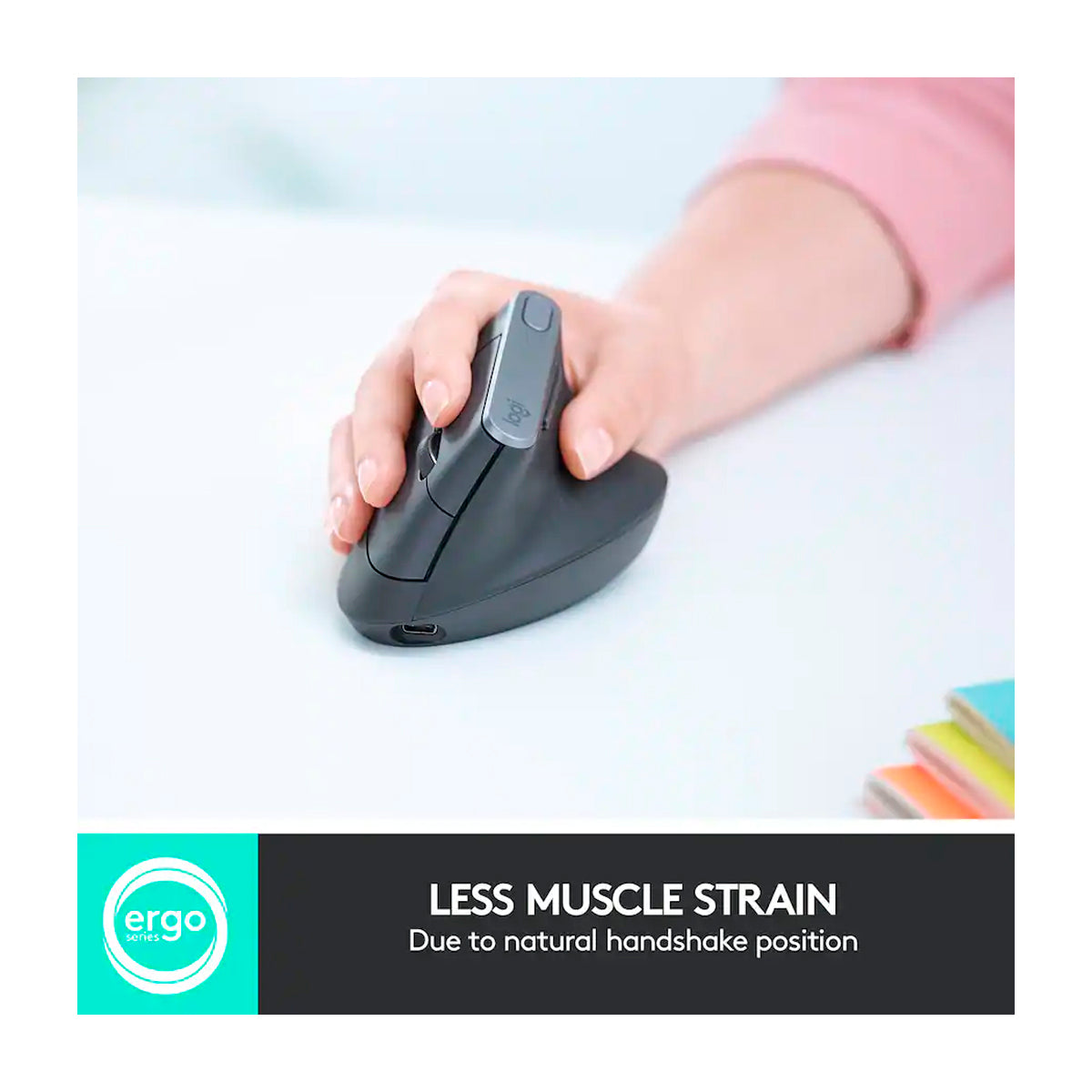 Logitech MX Vertical Mouse Ergonómico Inalámbrico | Bluetooth | Negro