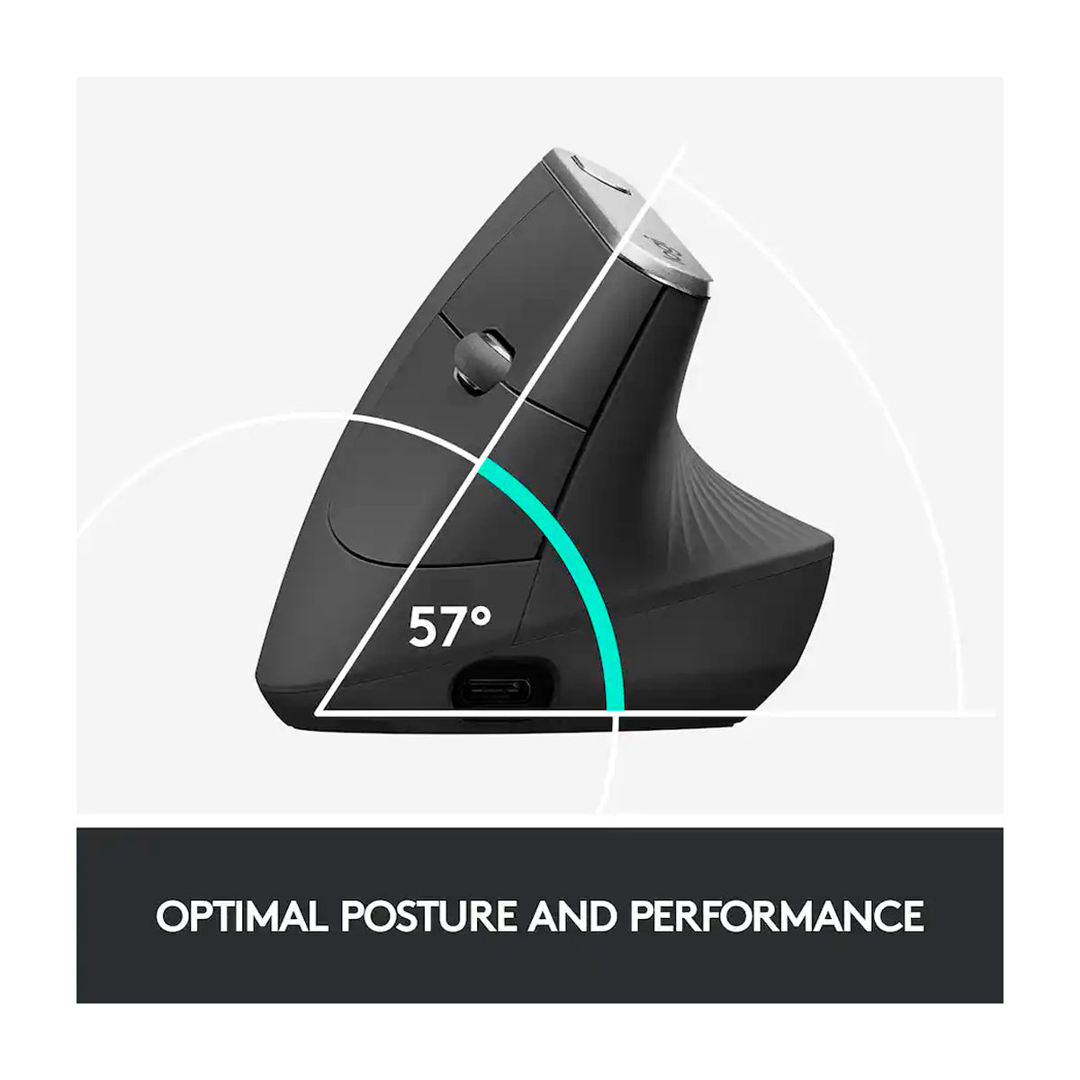 Logitech MX Vertical Mouse Ergonómico Inalámbrico | Bluetooth | Negro