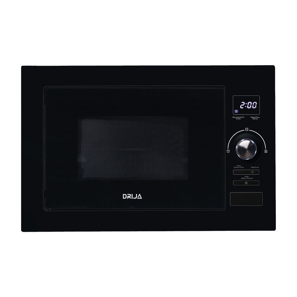 Drija Napoli 25L Black Microondas Empotrable de 900W | 0.9p3 | Cocción Grill | Sistema de Bloqueo Infantil