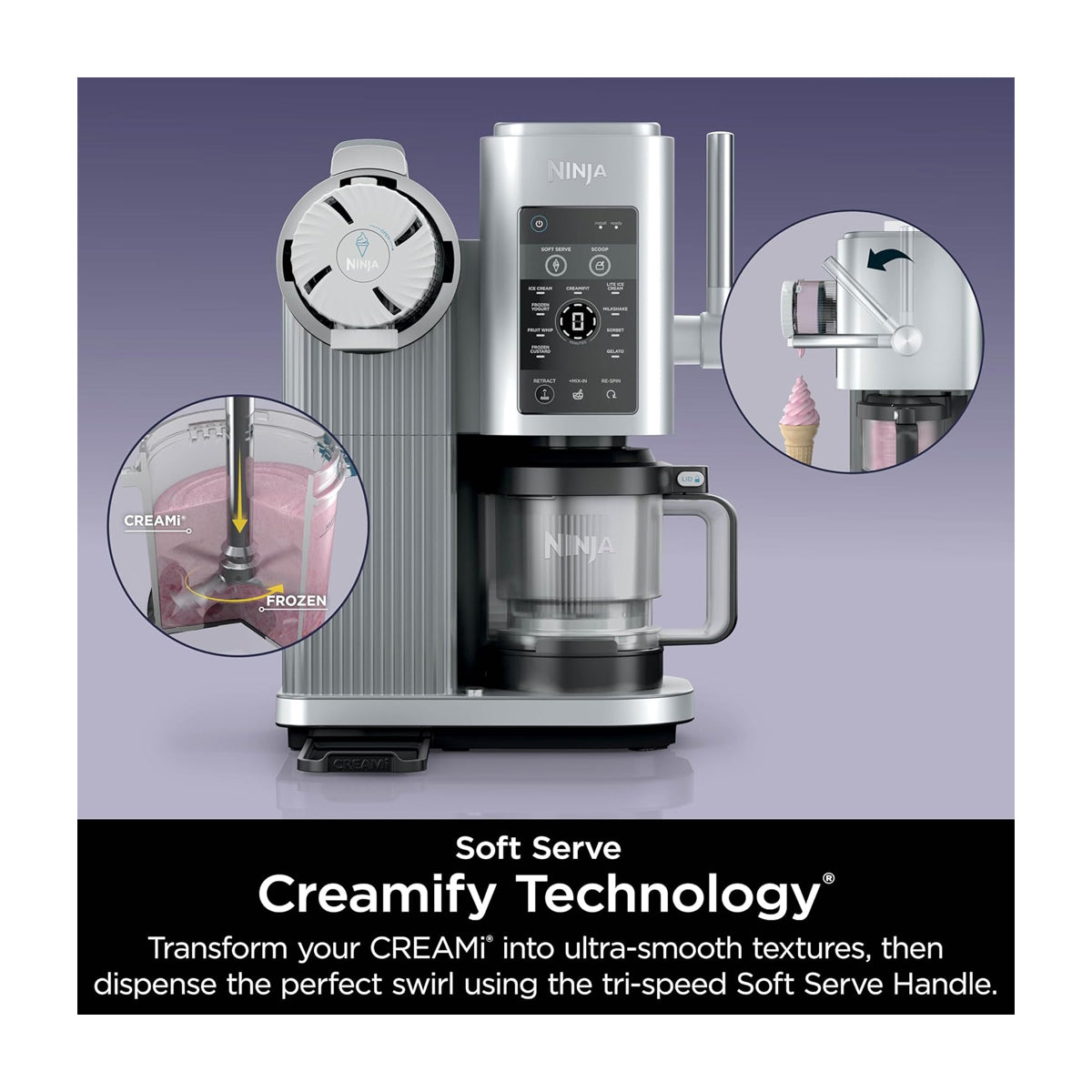 Ninja Swirl Creami Máquina para hacer Helado 13-en-1 | Tecnología Creamify | Tecnología CreamiFit | Plateado