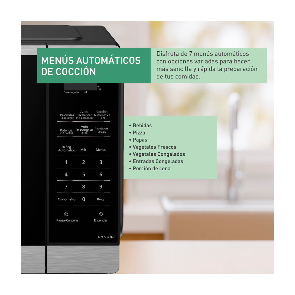 Panasonic Microondas de 900W | 0.9p3 | Negro