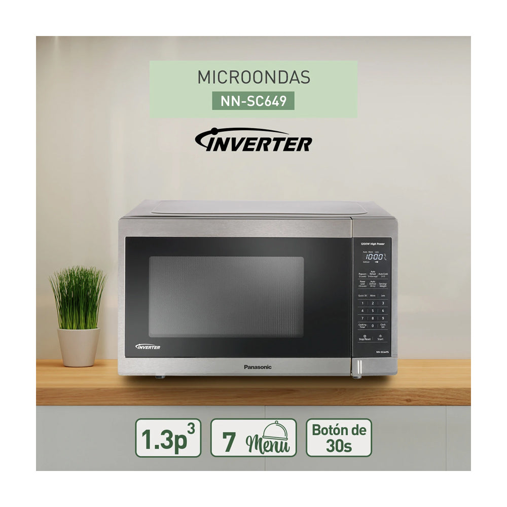 Panasonic Microondas Inverter de 1200W | 1.3p3 | Gris