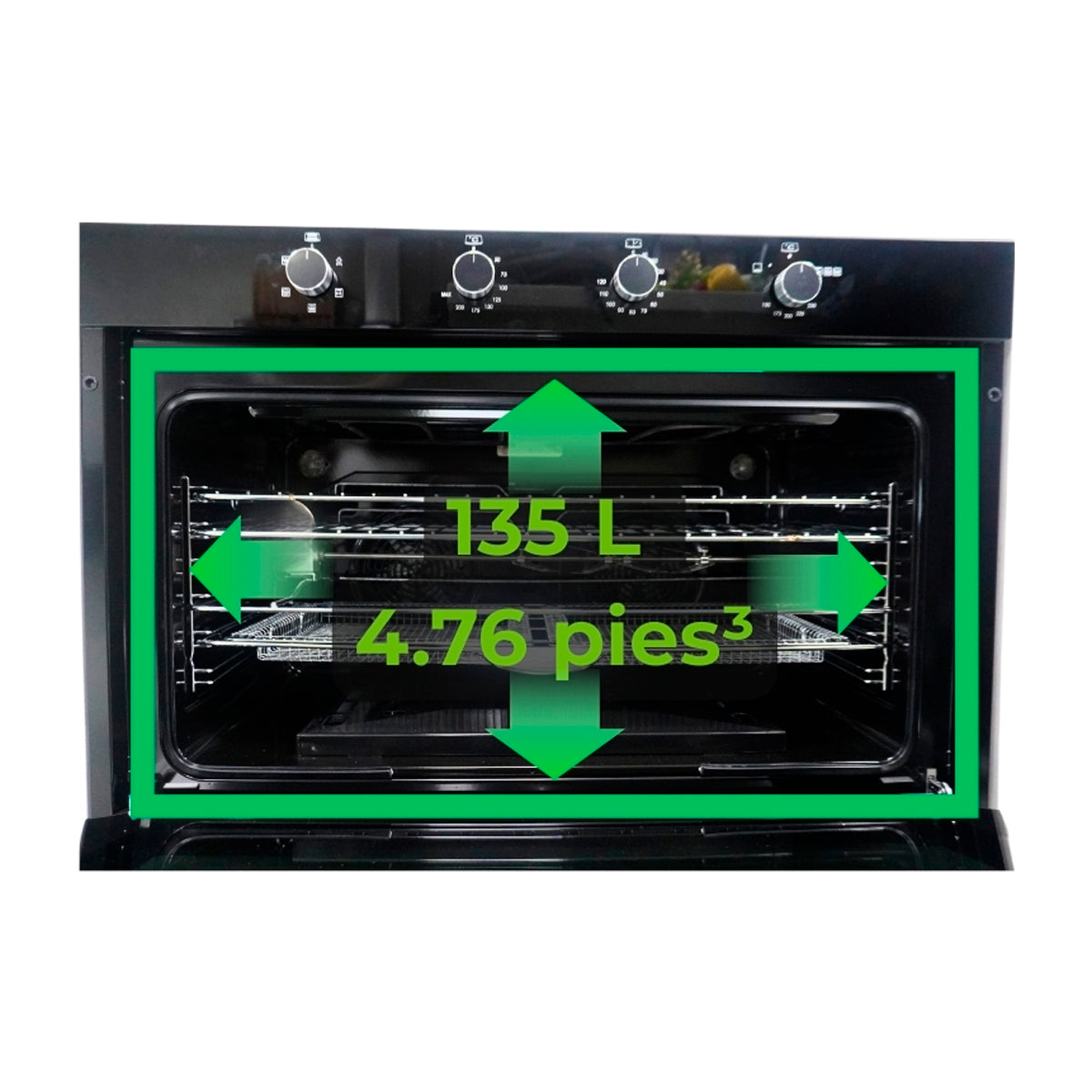 Drija Norteamérica 90 Horno Multifuncional Empotrable a Gas | Puerta de Triple Vidrio | Doble Convección | 250°C