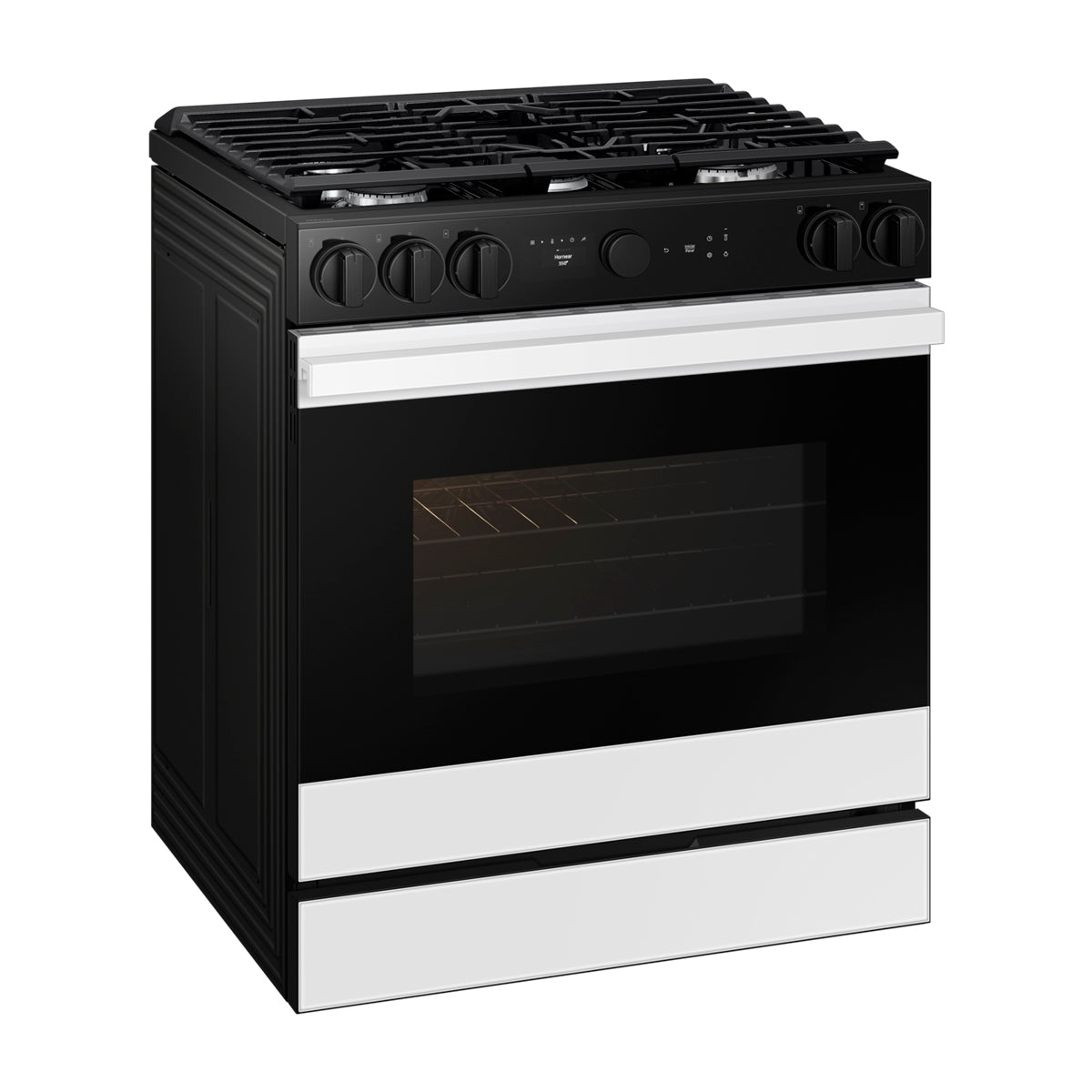 Samsung BESPOKE Estufa a Gas de Acero Inoxidable | WiFi Smart | 6p3 | Air Sous Vide | True Convection | Panel Digital | Plancha | 30" | 5 Quemadores | Clean White