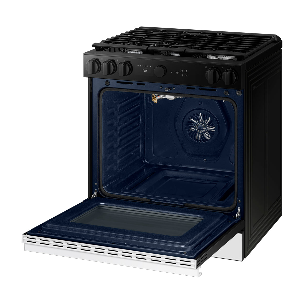 Samsung BESPOKE Estufa a Gas de Acero Inoxidable | WiFi Smart | 6p3 | Air Sous Vide | True Convection | Panel Digital | Plancha | 30" | 5 Quemadores | Clean White