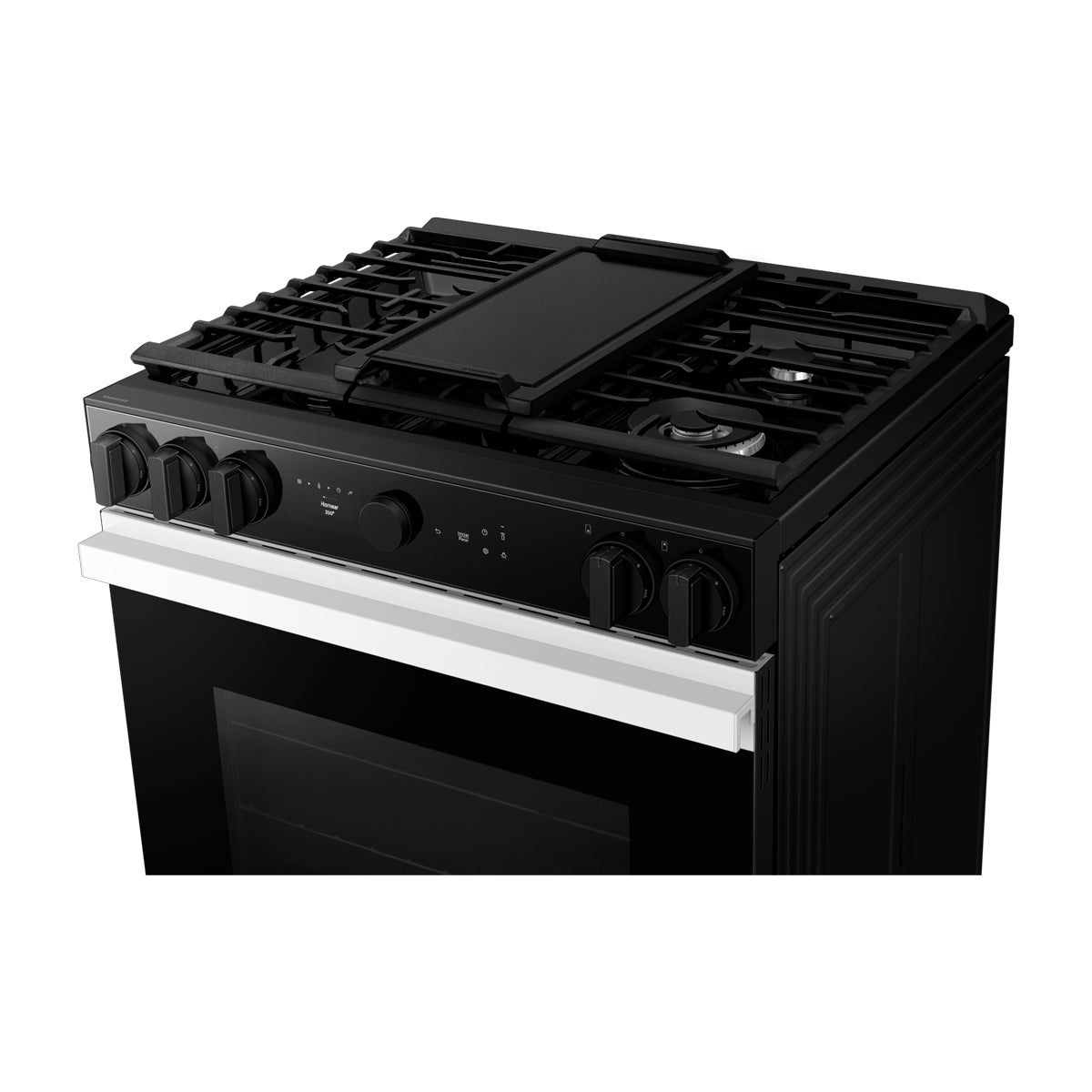 Samsung BESPOKE Estufa a Gas de Acero Inoxidable | WiFi Smart | 6p3 | Air Sous Vide | True Convection | Panel Digital | Plancha | 30" | 5 Quemadores | Clean White