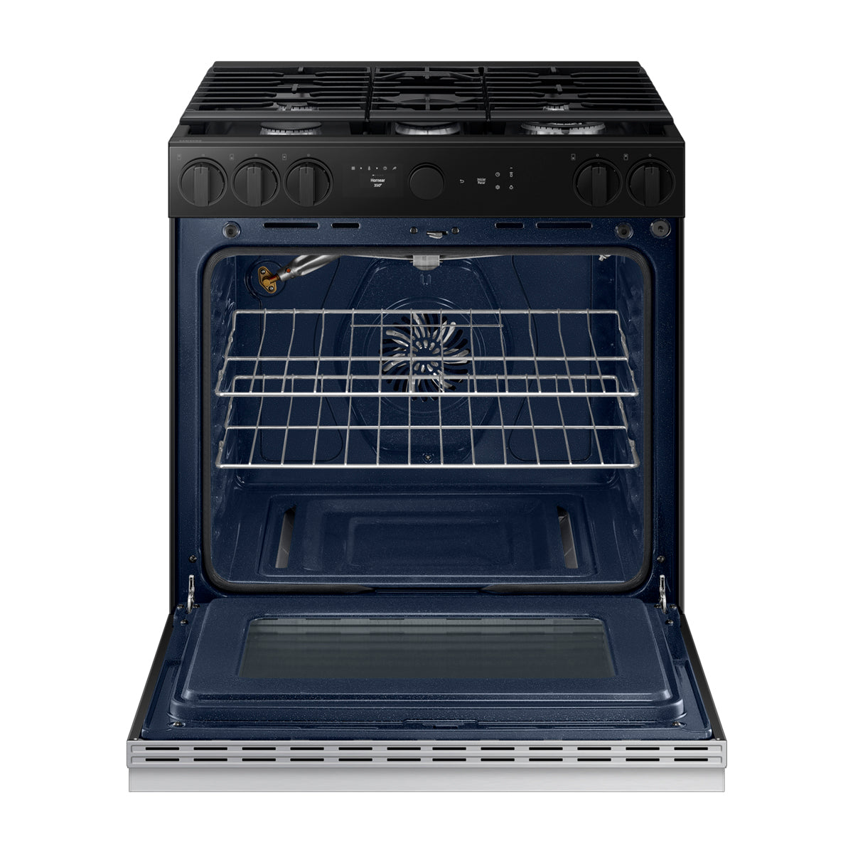 Samsung BESPOKE Estufa a Gas de Acero Inoxidable | WiFi Smart | 6p3 | Air Sous Vide | True Convection | Panel Digital | Plancha | 30" | 5 Quemadores