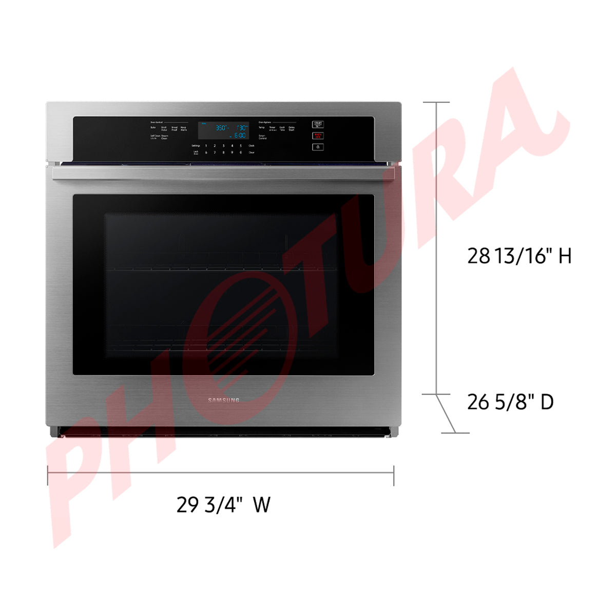 Samsung Horno Multifuncional Empotrable Eléctrico | 30" | 5.1p3 | WiFi | Control Táctil Digital | Interior de Cerámica Azul | Self / Steam Clean | 285°C