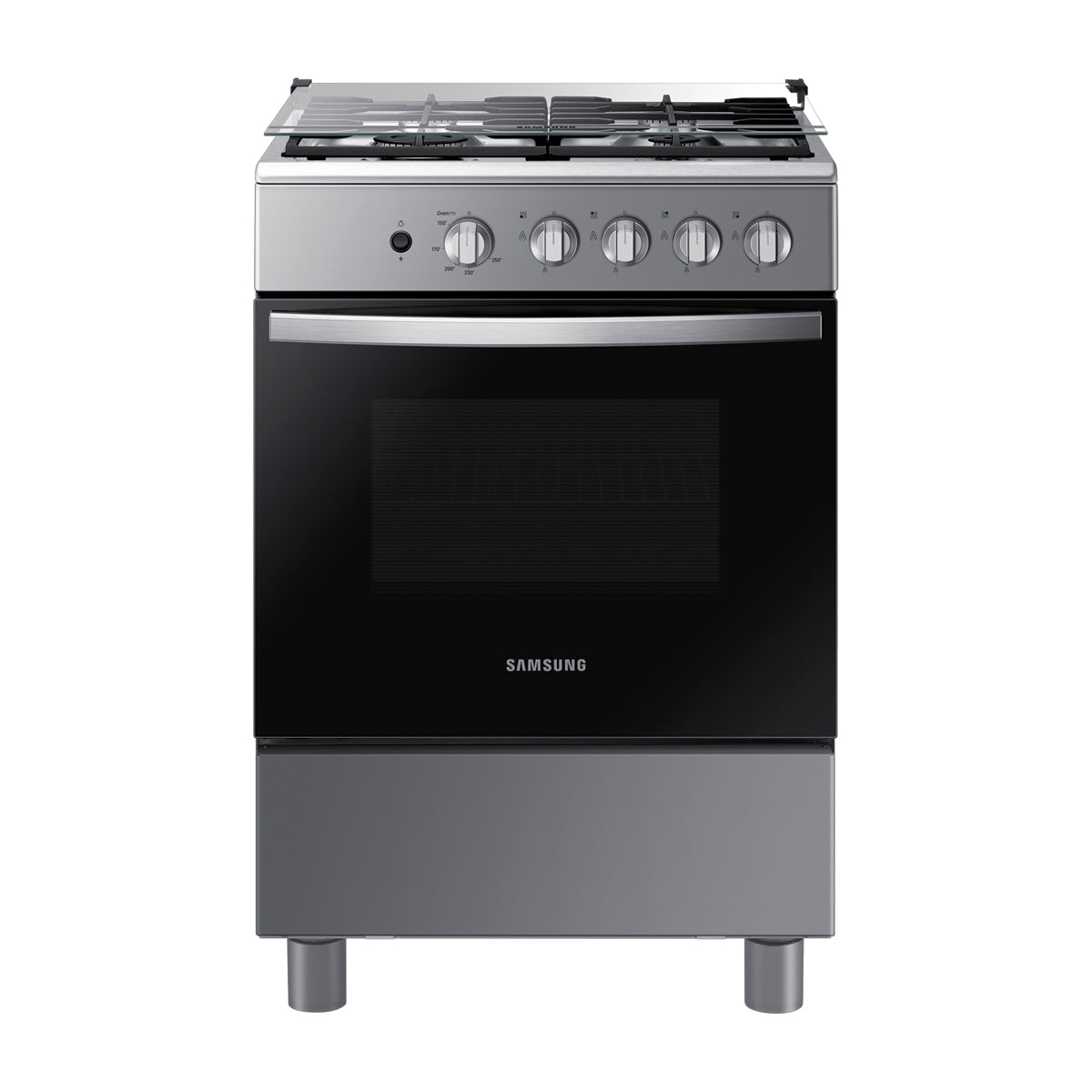 Samsung Estufa a Gas de Acero Inoxidable | Quemador Rápido | Easy Clean | Capacidad de 2.5p3 | Tapa | 24" | 4 Quemadores