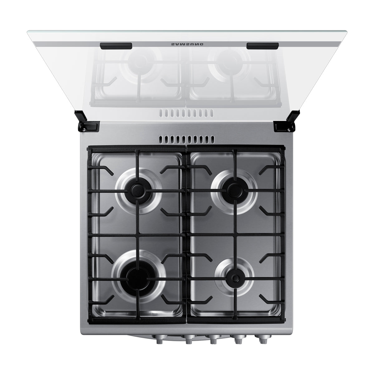 Samsung Estufa a Gas de Acero Inoxidable | Quemador Rápido | Easy Clean | Capacidad de 2.5p3 | Tapa | 24" | 4 Quemadores