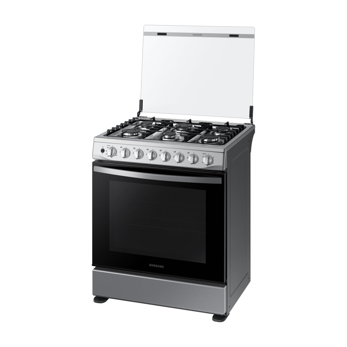 Samsung Estufa a Gas de Acero Inoxidable | Quemador Rápido | Easy Clean | Capacidad de 5.2p3 | Tapa | Plancha | 30" | 6 Quemadores
