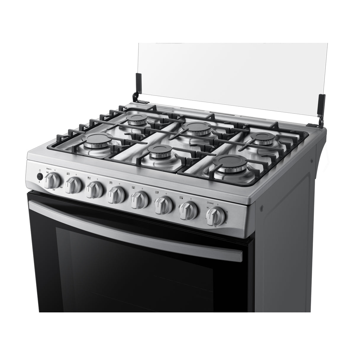 Samsung Estufa a Gas de Acero Inoxidable | Quemador Rápido | Easy Clean | Capacidad de 5.2p3 | Tapa | Plancha | 30" | 6 Quemadores