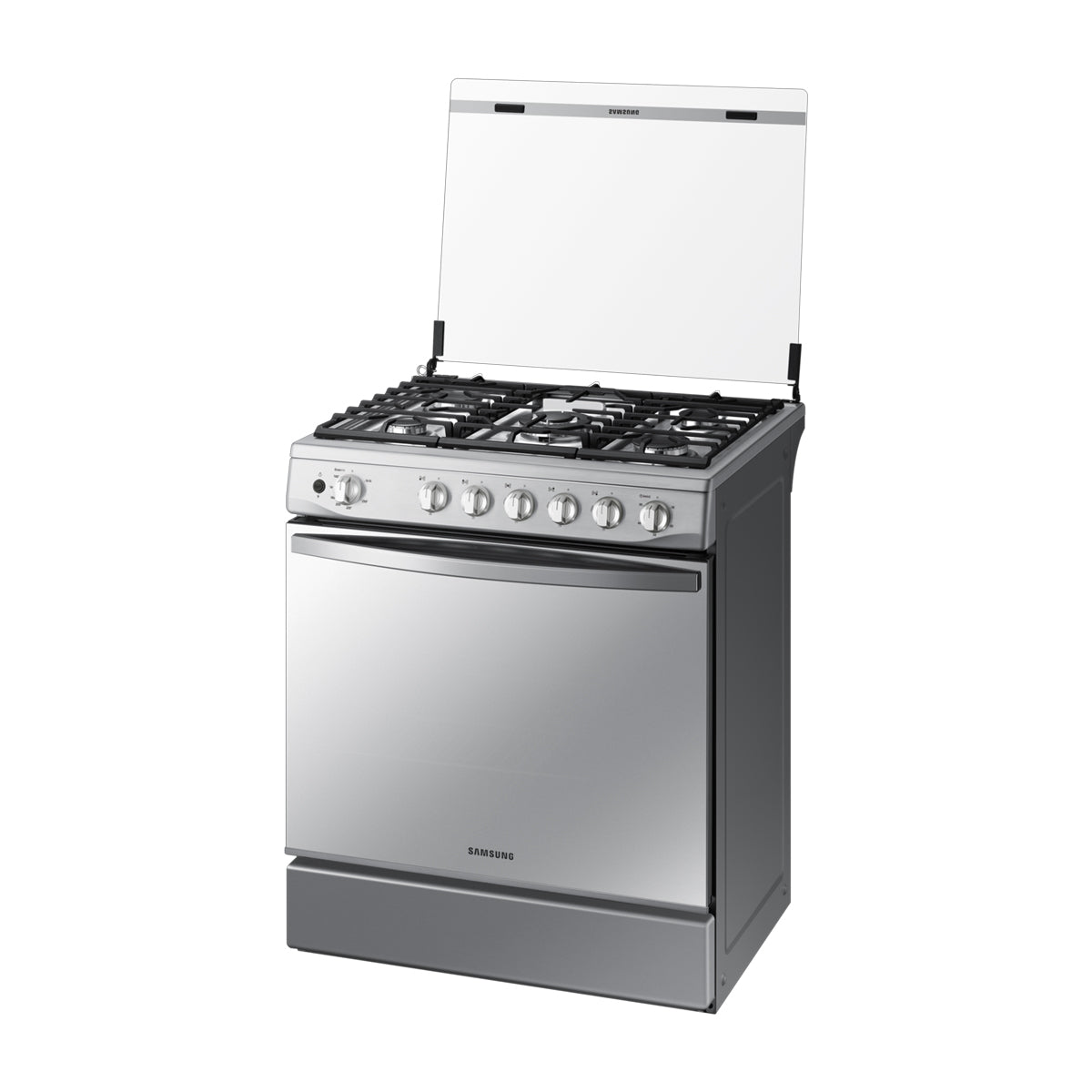 Samsung Estufa a Gas de Acero Inoxidable | Quemador Triple Potencia | Tipo Espejo | Capacidad de 5.2p3 | Tapa | Plancha | 30" | 5 Quemadores