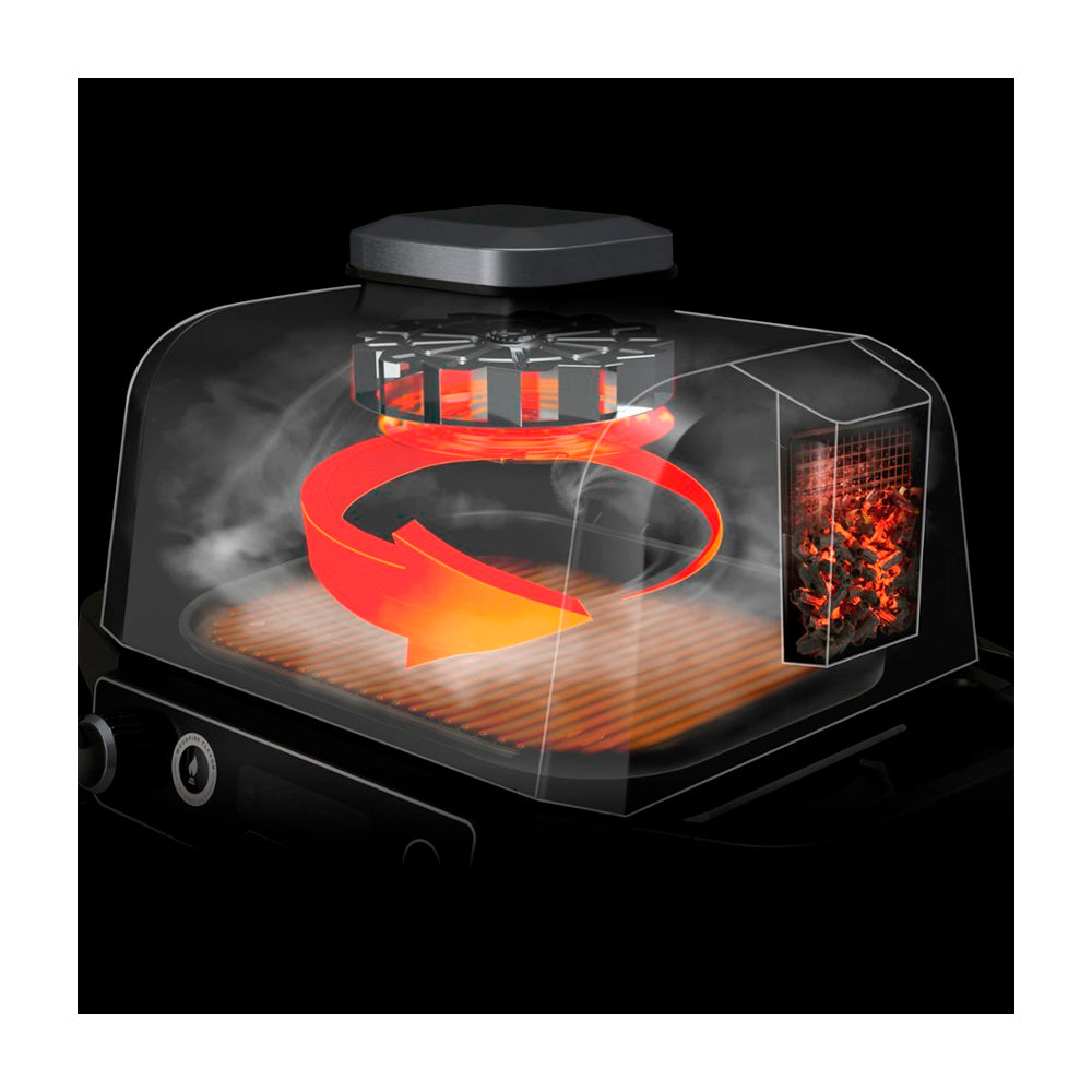 Ninja Woodfire Parrilla Eléctrica 7-en-1 para Exteriores | Woodfire Technology | Master Grill | Ahumador BBQ | Freidora de Aire | Resistente al Clima | Hornear y Asar | 1760W | Gris Negro