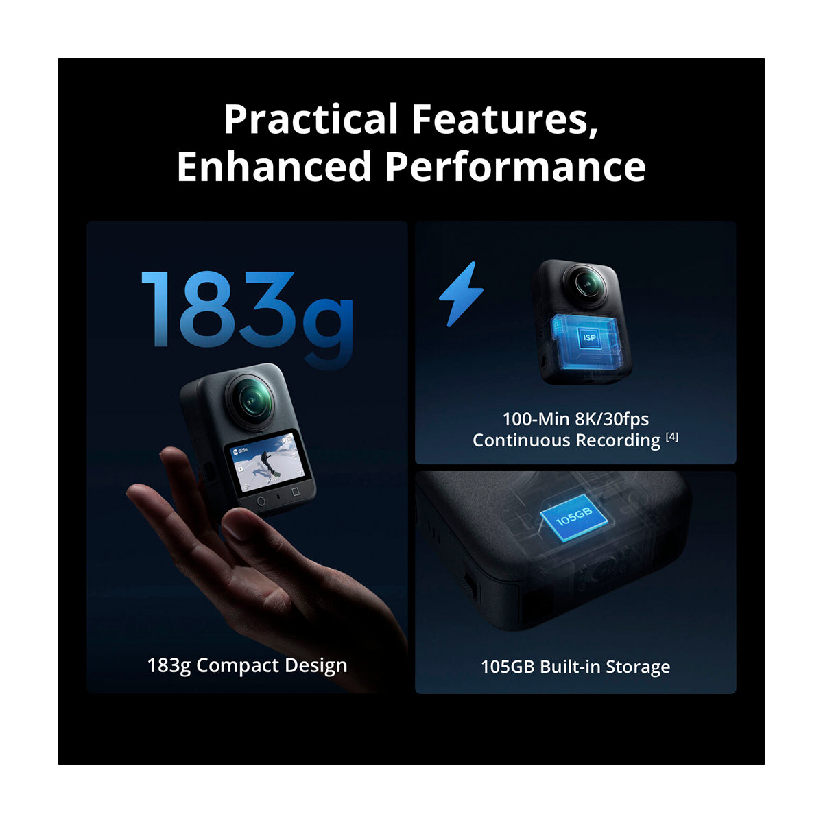 DJI Osmo Action 360 Standard Cámara de Acción | Video 8K 360° | Doble Pantalla | HorizonSteady | Slow Motion