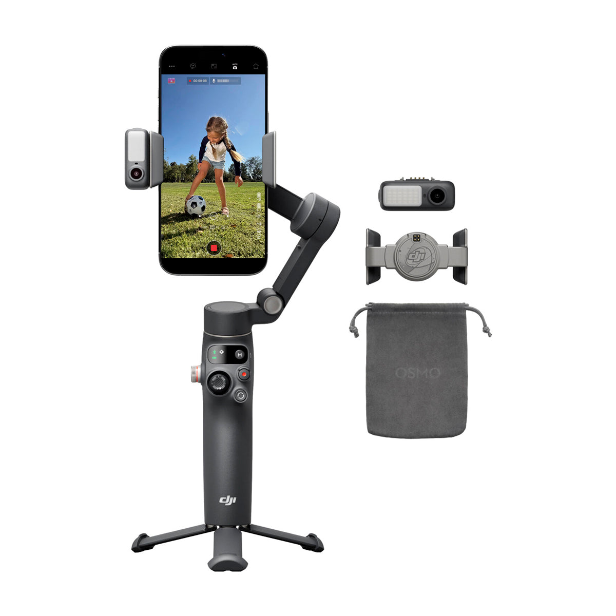 DJI Osmo Mobile 8 Gimbal Extendible para Smartphones | Magnetic | Estabilizador de 3-Ejes | Módulo Multifuncional | Quick Launch | Rotación 360° | ActiveTrack 7.0 | 10H | Gris Oscuro