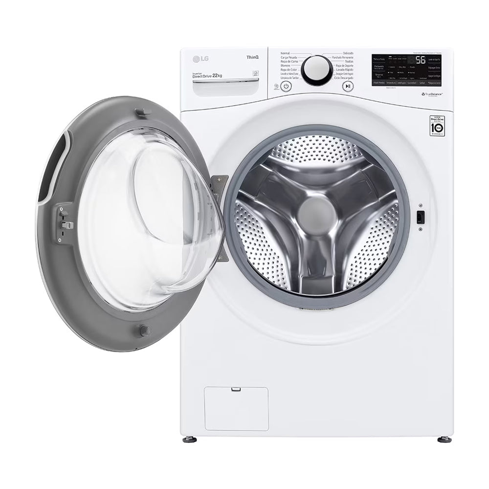 (Outlet) LG Combo Lavadora Automatica Inverter Direct Drive y Secadora a Gas de Carga Frontal | 6 Motion DD | Turbo Wash | 22kg | Blanco