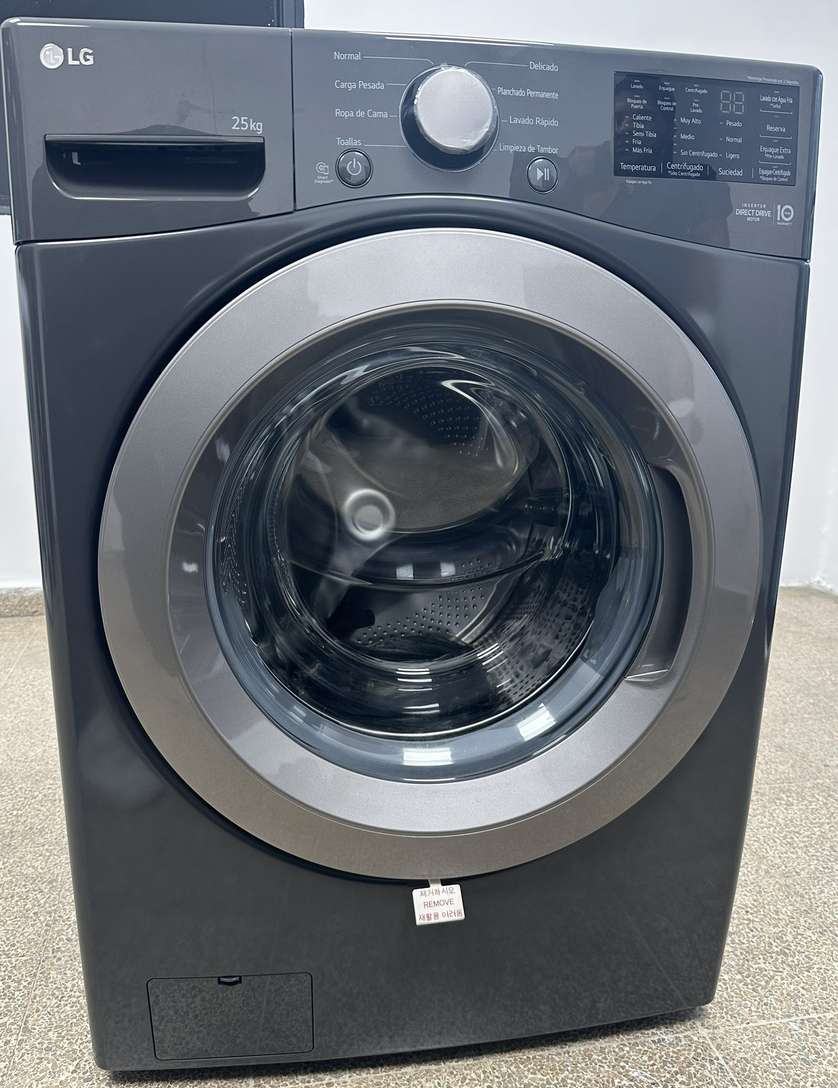 (Outlet) LG Combo Lavadora Automatica Inverter Direct Drive y Secadora a Gas de Carga Frontal | 6 Motion DD | 25kg | Negro Medio