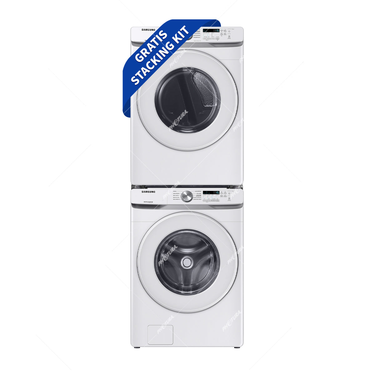 (Outlet) Samsung Combo Lavadora Automática Digital Inverter y Secadora Eléctrica de Carga Frontal | VRT Plus | 20kg | Blanco