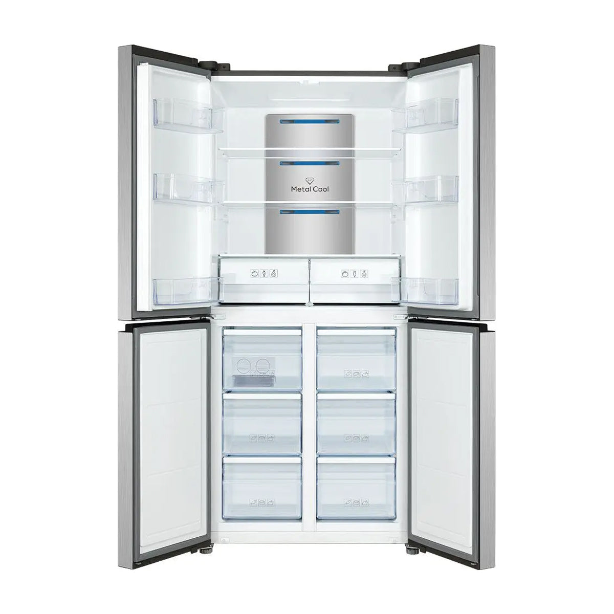 TCL Refrigeradora Cross Door Twin Eco Inverter 4 Puertas | Metal Cool | Multi Air Flow | Ice Maker | 16.6p3