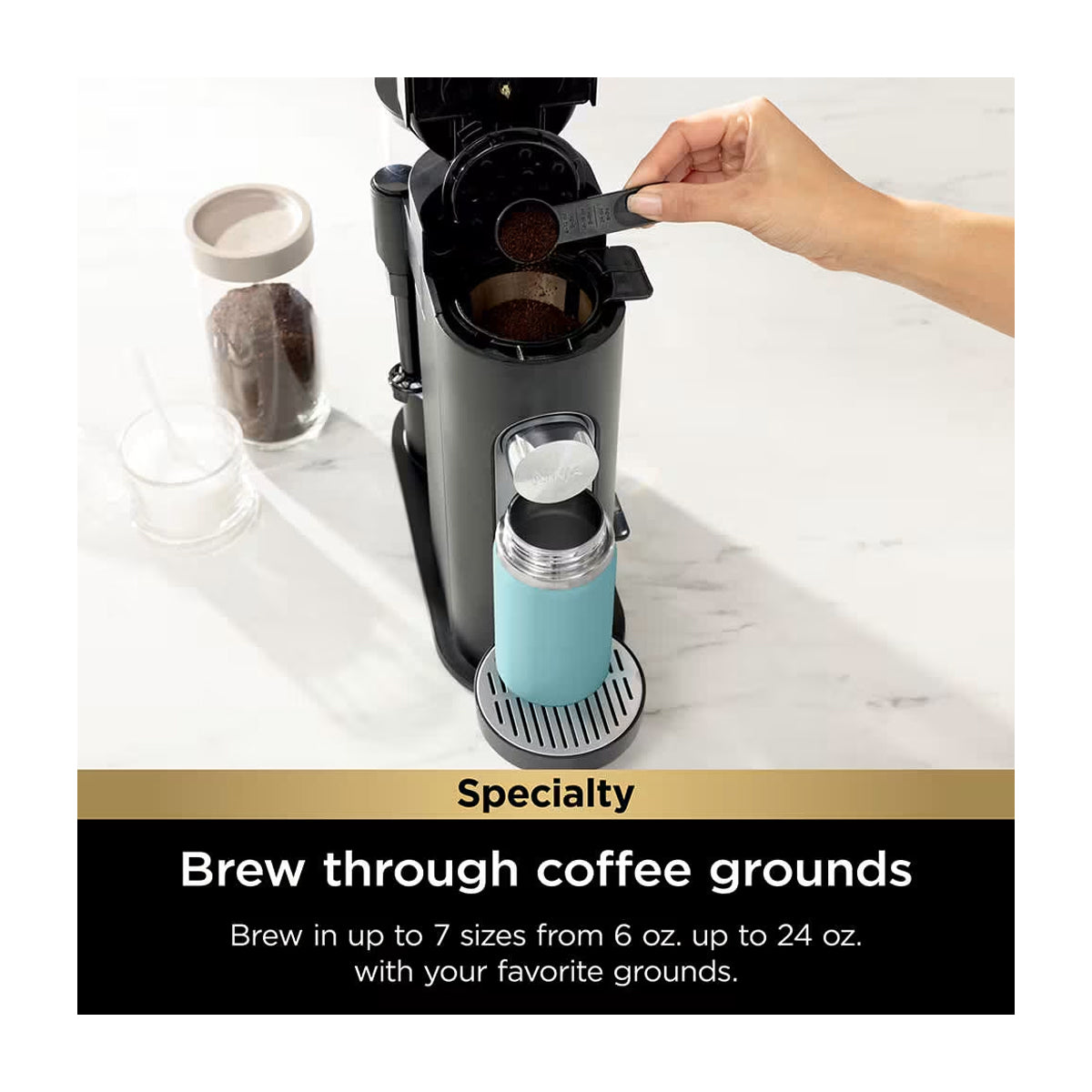 Ninja Pods & Grounds Cafetera Especial de 1 Taza | 4 Estilos de Preparación | Espumador | Negro