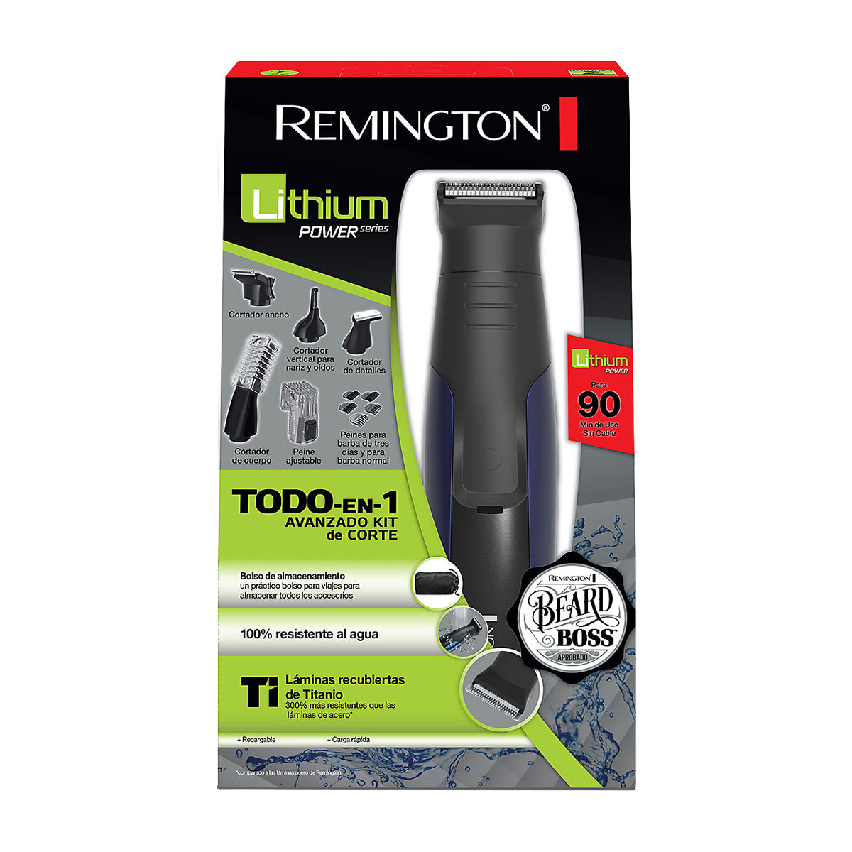 Remington Recortadora inalámbrica | Recargable | Waterproof | Negro