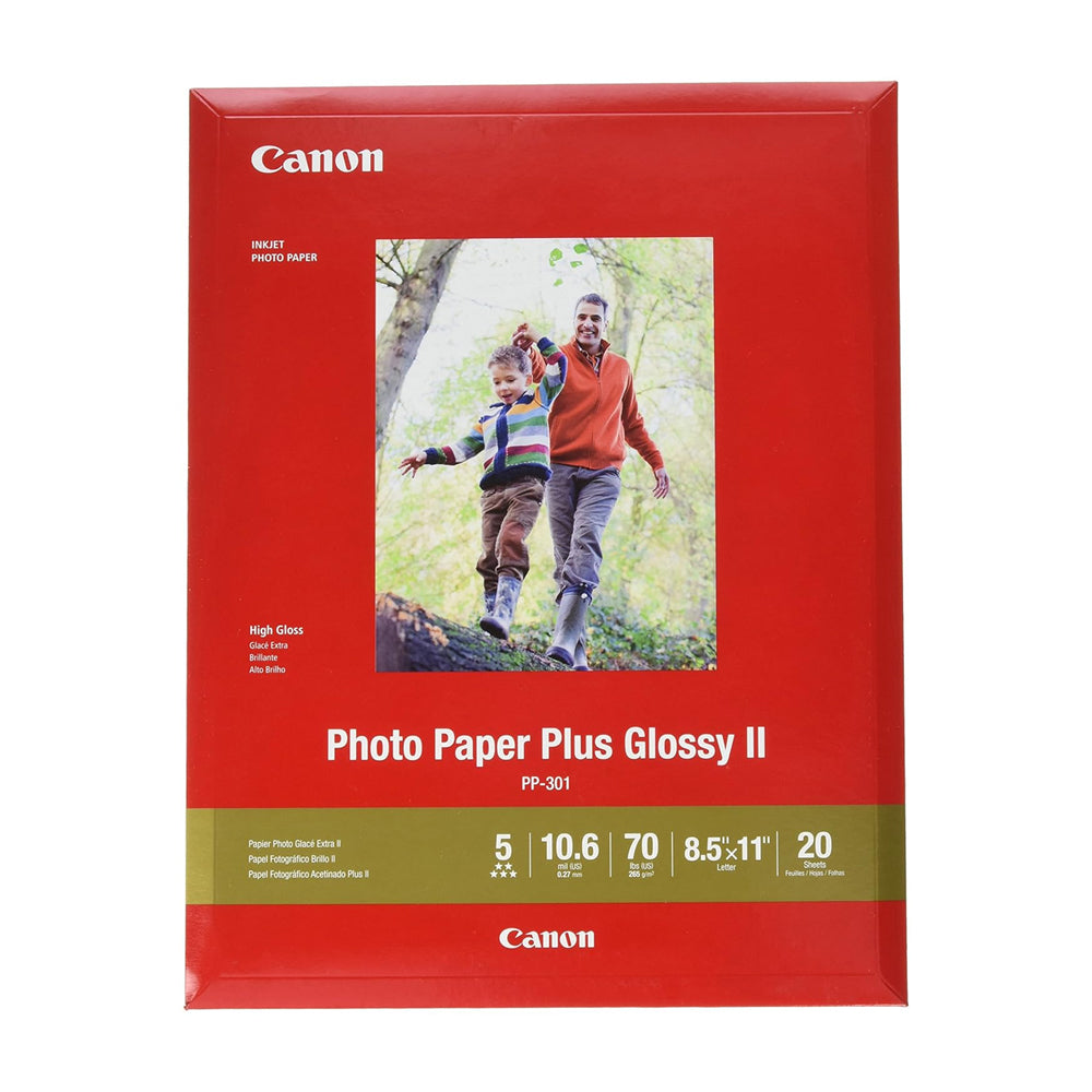 Canon Papel Fotográfico Brillante Letter Plus Glossy II 8.5" x 11" | 20 Hojas