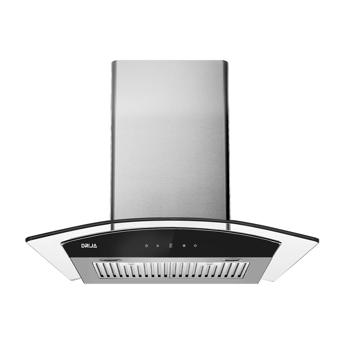 DRIJA Prisma Touch 90 Acero Extractor de Grasa | Tipo Chimenea | 3 Velocidades | Panel Táctil | 2 Filtros de Carbón | 2 Filtros de Acero | 500m3/H