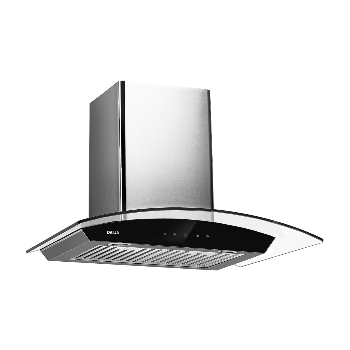DRIJA Prisma Touch 90 Acero Extractor de Grasa | Tipo Chimenea | 3 Velocidades | Panel Táctil | 2 Filtros de Carbón | 2 Filtros de Acero | 500m3/H