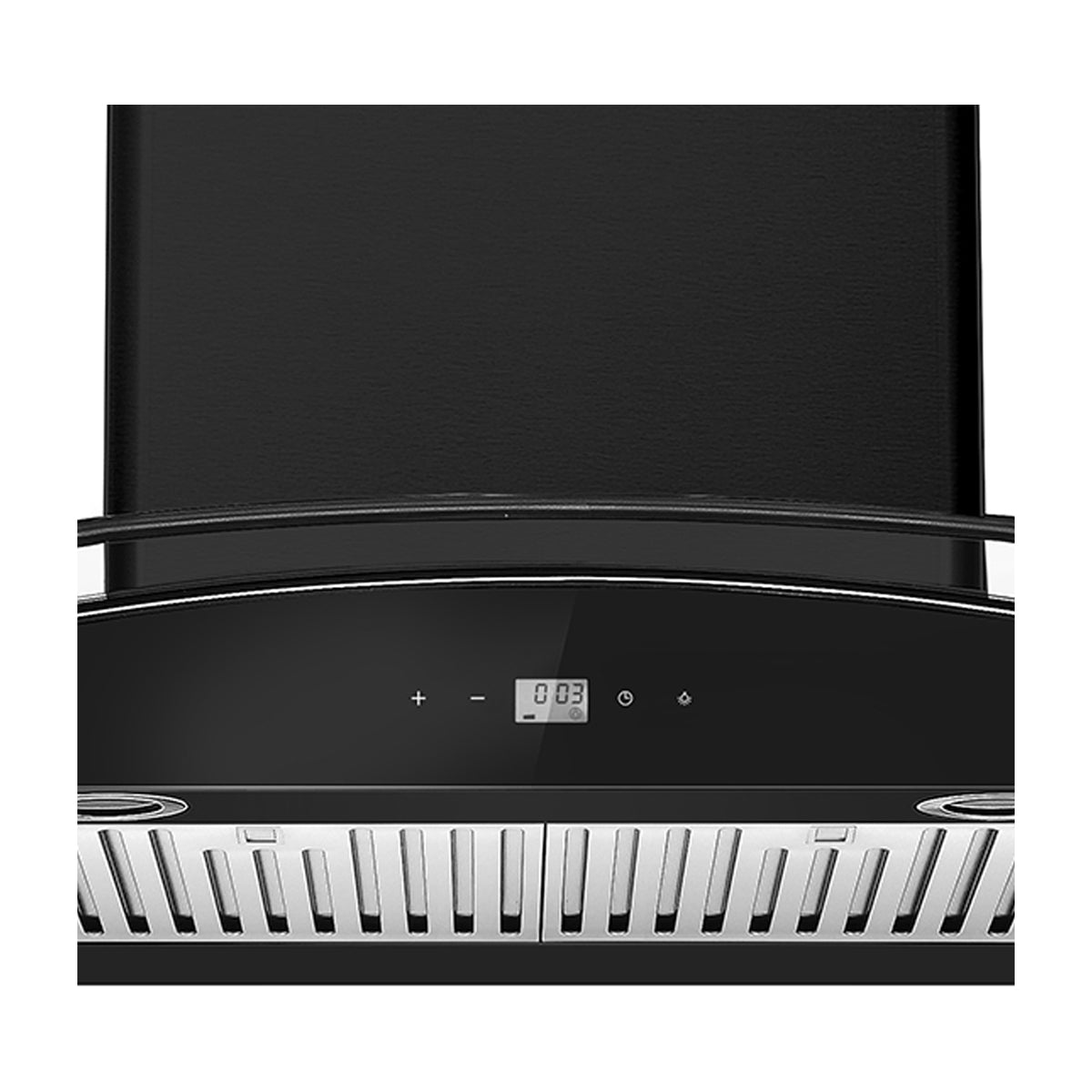 DRIJA Prisma Touch 90 Black Extractor de Grasa | Tipo Chimenea | 3 Velocidades | Panel Táctil | 2 Filtros de Carbón | 2 Filtros de Acero | 500m3/H | Negro
