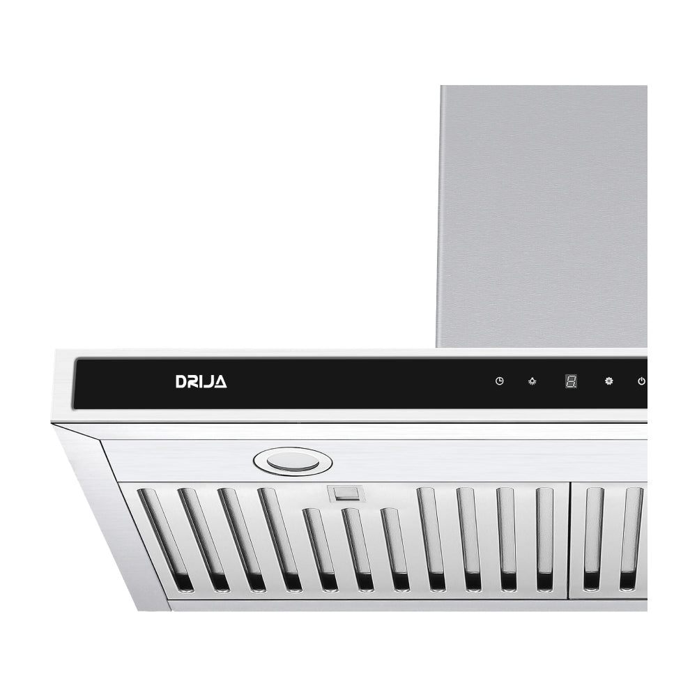 Drija Quadrato 76 Extractor de Grasa | Tipo Chimenea | 3 Velocidades | Panel Táctil | 2 Filtros de Carbón | 2 Filtros de Acero | 500m3/H | Acero