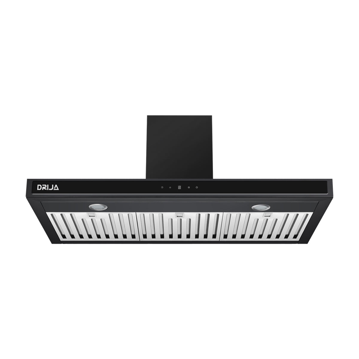 Drija Quadrato 90 Extractor de Grasa | Tipo Chimenea | 3 Velocidades | Panel Táctil | 2 Filtros de Carbón | 3 Filtros de Acero | 500m3/H | Negro
