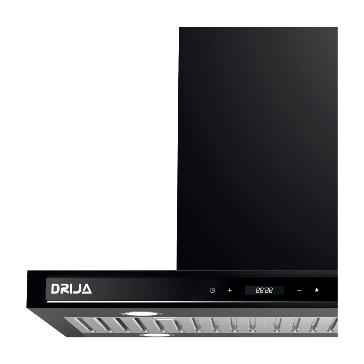 Drija Quadrato Isla 76 Extractor de Grasa | Tipo Isla | 3 Velocidades | 1 Filtro de Carbón | 2 Filtros de Acero | 650m3/H | Negro