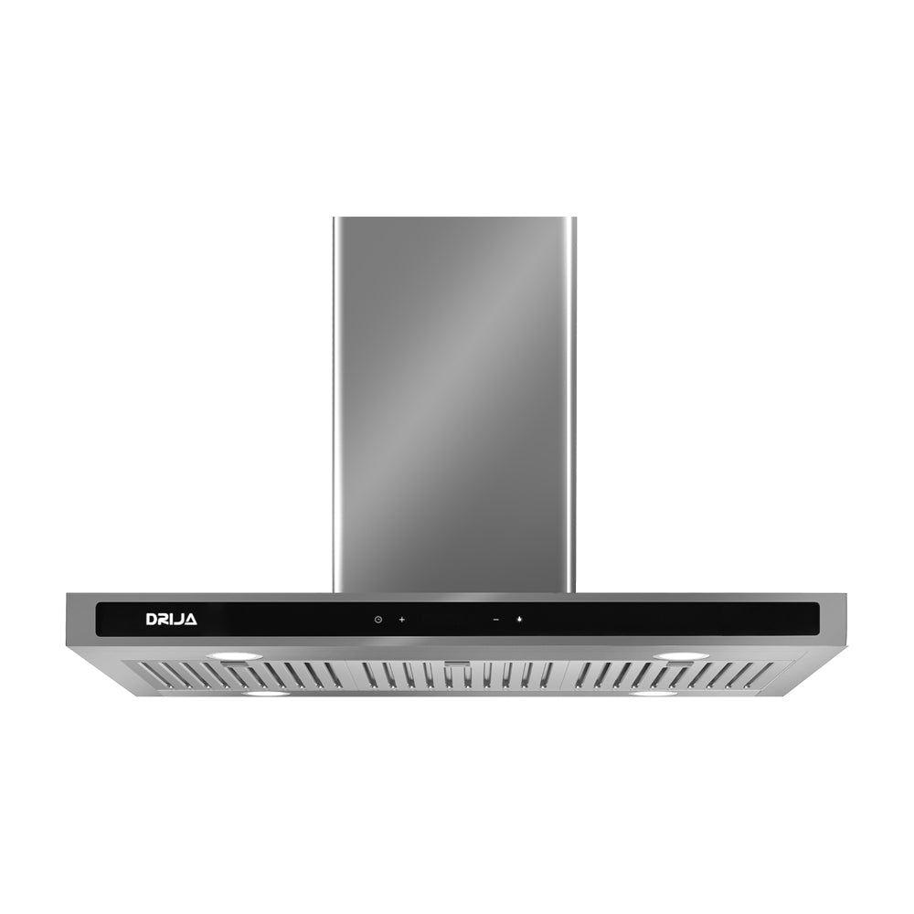 Drija Quadrato Isla 90 Extractor de Grasa | Tipo Isla | 3 Velocidades | 2 Filtros de Carbón | 3 Filtros de Acero | 500m3/H | Acero