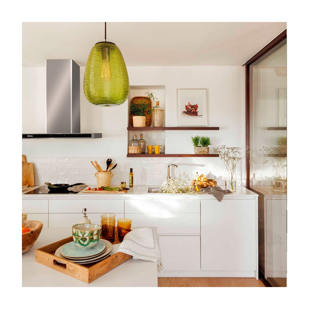 Drija Quadrato Isla 90 Extractor de Grasa | Tipo Isla | 3 Velocidades | 2 Filtros de Carbón | 3 Filtros de Acero | 500m3/H | Acero