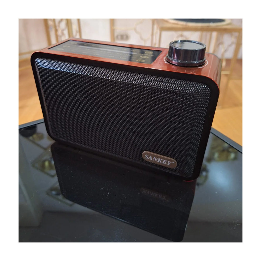 Sankey Radio Portátil | Sintonización FM | Correa Portable | Bluetooth | Chocolate