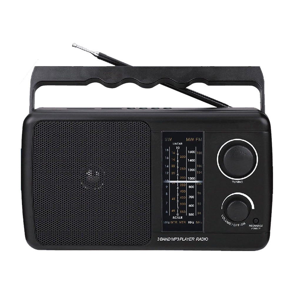 Sankey Radio Portátil | Sintonización FM | Mango Transportadora | Bluetooth | Negro