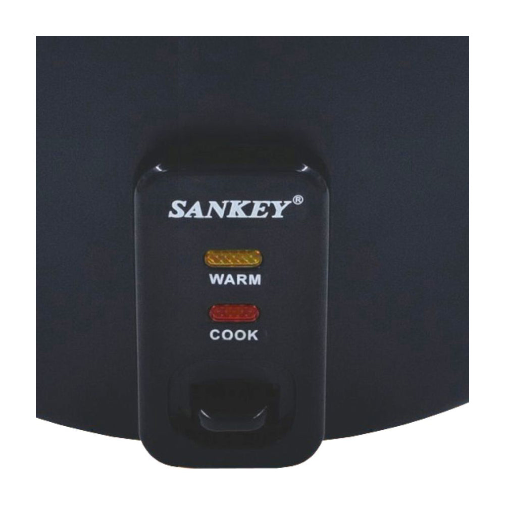 Sankey Olla Arrocera de 1.8L | Manijas Frescas al Tacto | Tapa de Vidrio | Interior Antiadherente | Negro
