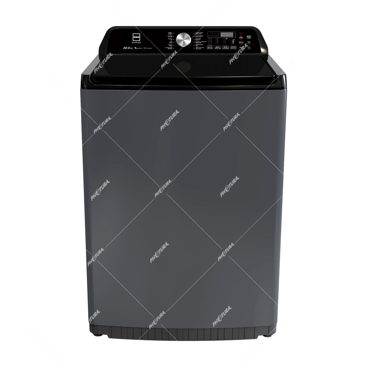 RCA Lavadora Automática de Carga Superior | Panel Digital | One Touch | Programable | Agitador | 22kg | Gris