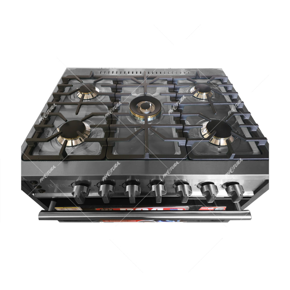 RCA Estufa Comercial a Gas de Acero Inoxidable | Rostizador | 31.5" | 5 Quemadores