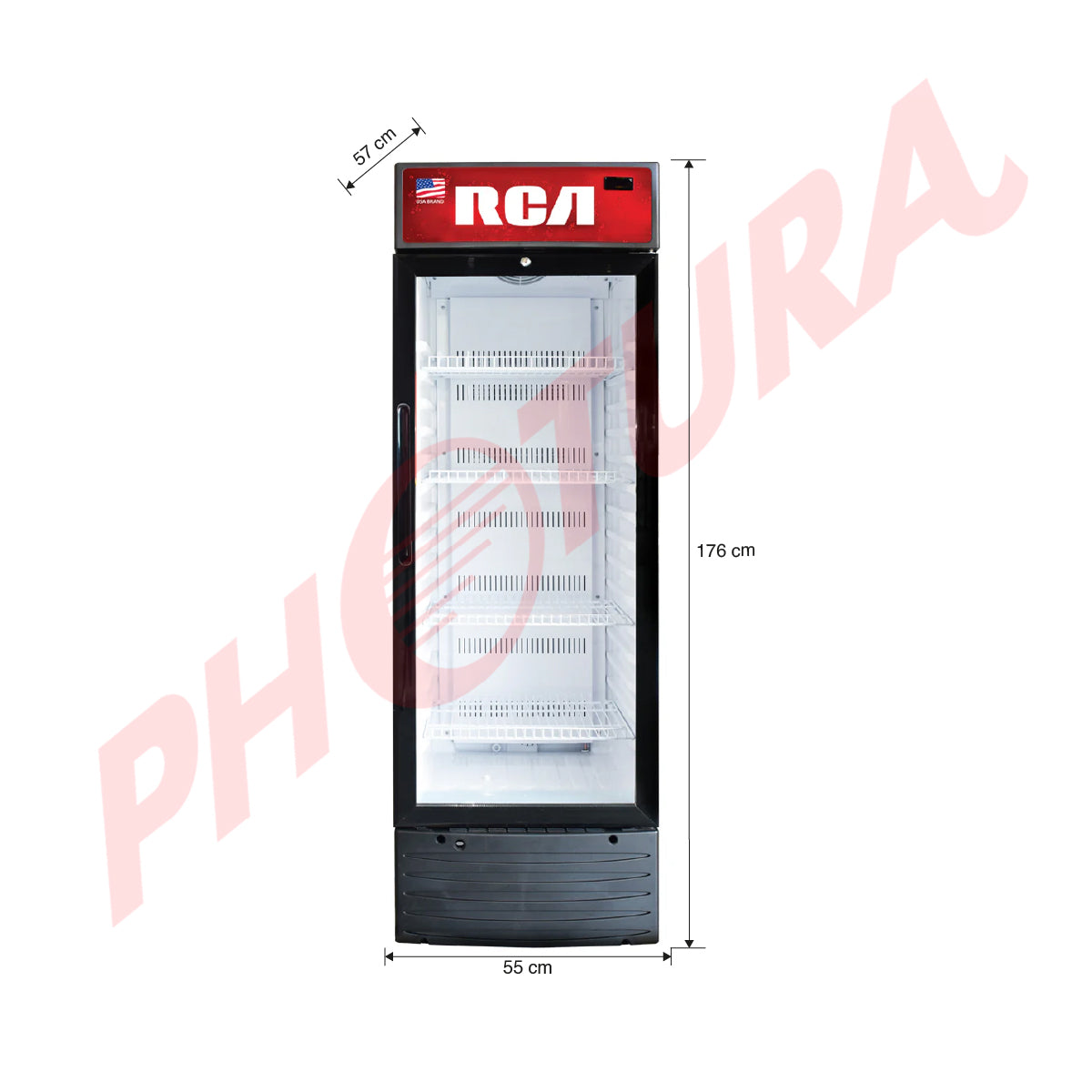 RCA Vitrina Comercial de 1 Puerta | Cierre Automático | Seguridad con Llave | 10p3