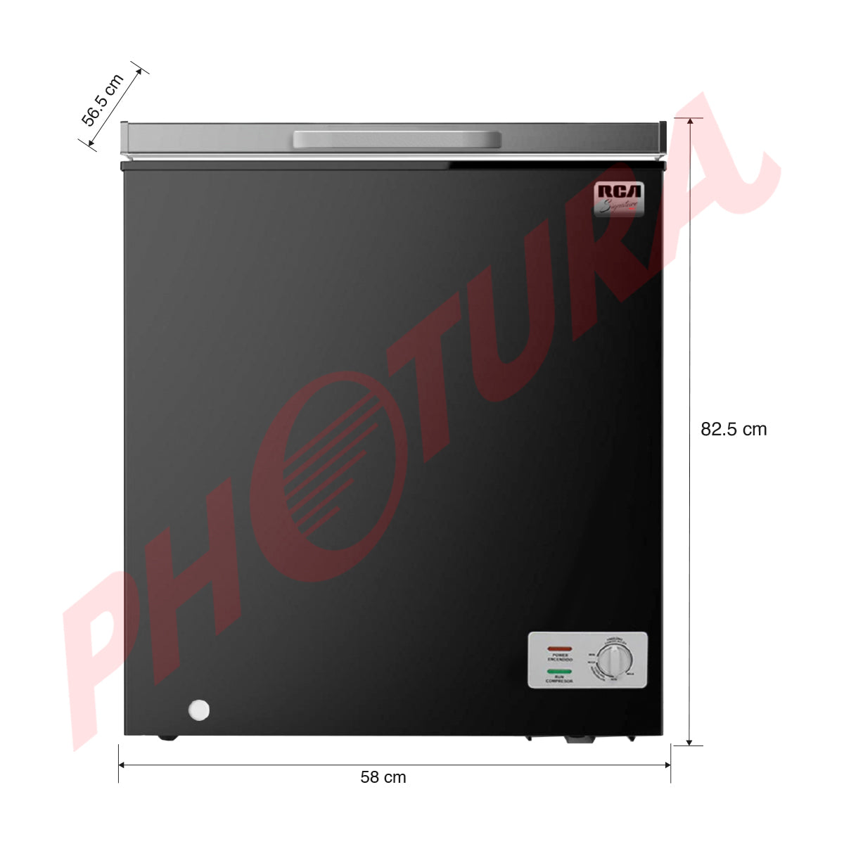 RCA Signature Congelador Horizontal de 3.6p3 | Negro