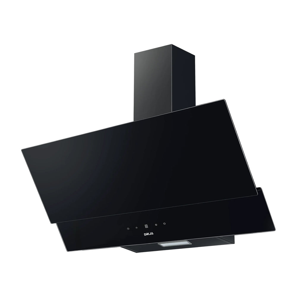 Drija Rectángulo 90 Black Extractor de Grasa | Tipo Chimenea | 3 Velocidades | Panel Táctil | 1 Filtro de Carbón | 1 Filtro de Aluminio | 400m3/H