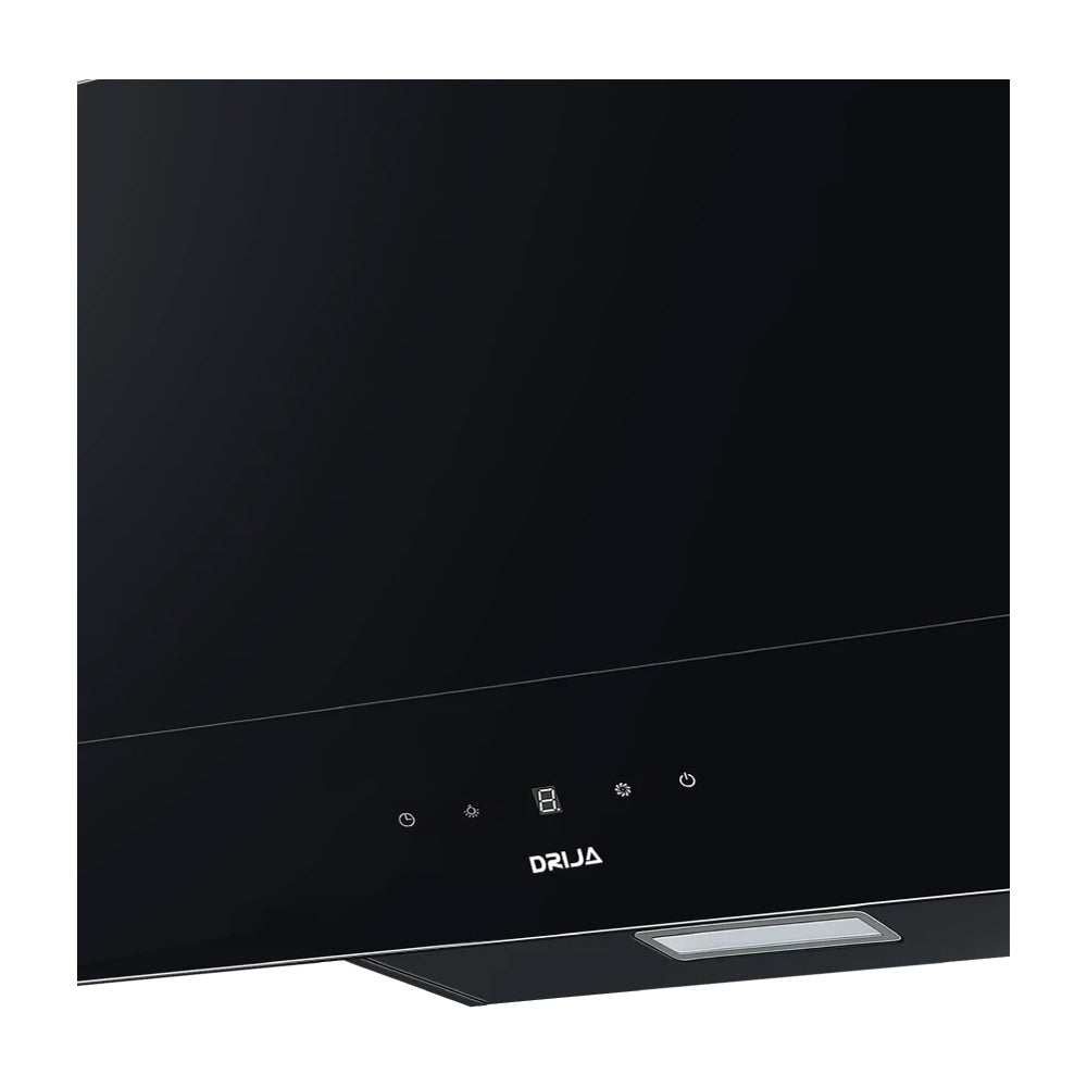 Drija Rectángulo 90 Black Extractor de Grasa | Tipo Chimenea | 3 Velocidades | Panel Táctil | 1 Filtro de Carbón | 1 Filtro de Aluminio | 400m3/H
