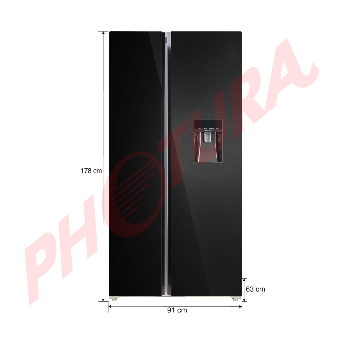 Sankey Refrigeradora Side by Side Inverter | Enfriamiento Supremo | Descongelación Automática | Dispensador de Agua | 18.96p3 | Negro