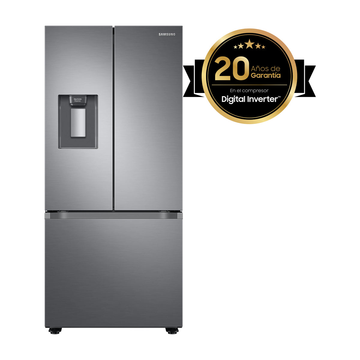 Samsung Refrigeradora French Door Digital Inverter de 3 Puertas | All-Around Cooling | SpaceMax | Dispensador de Agua | 22p3