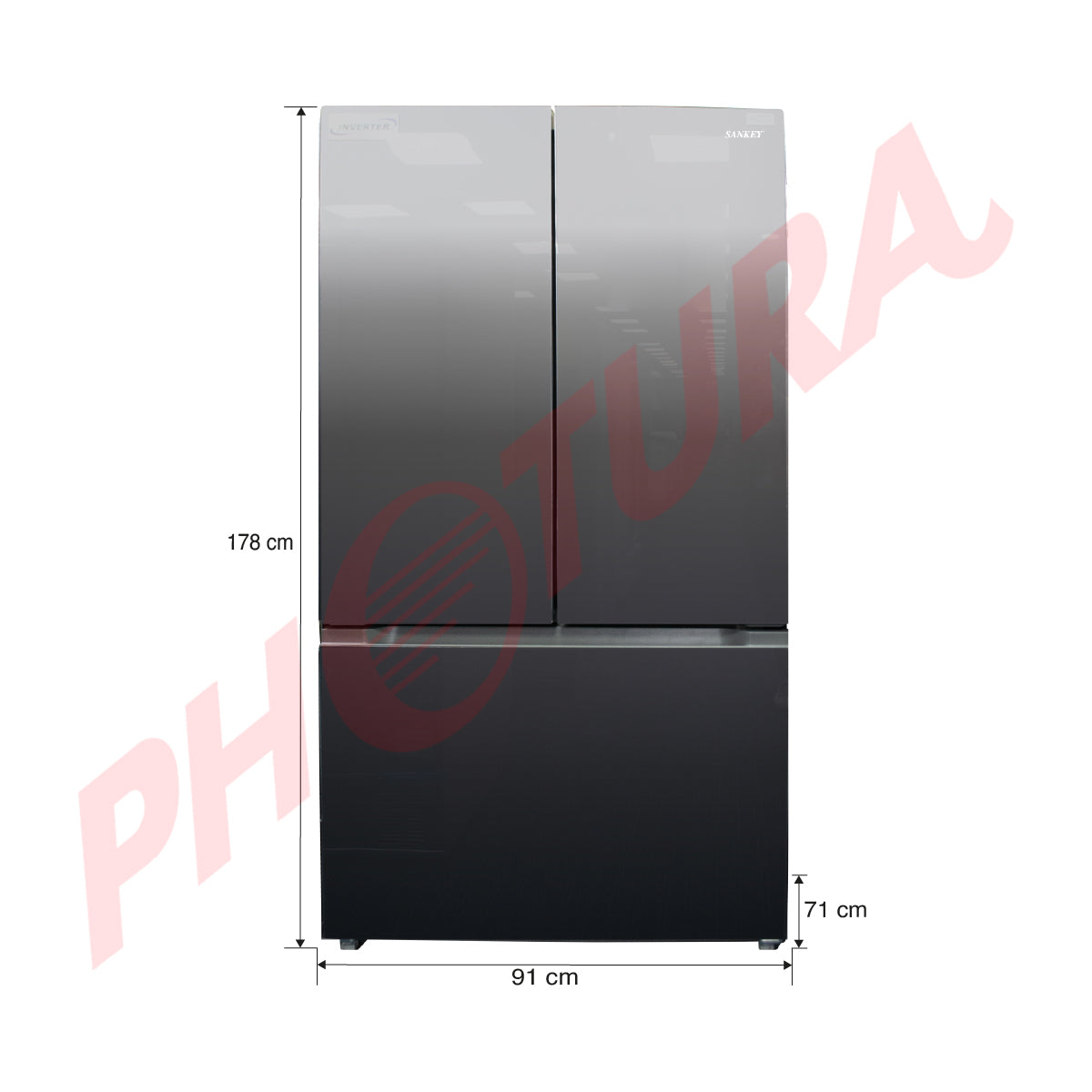 Sankey Refrigeradora French Door Inverter de 3 Puertas | Enfriamiento Supremo | Descongelación Automática | 20.34p3