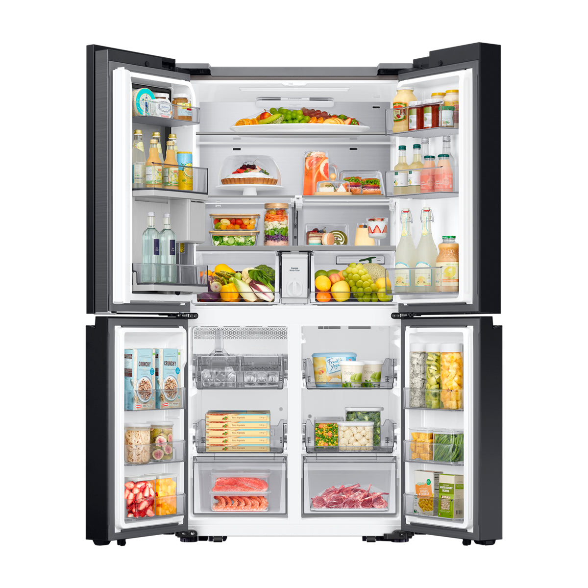 Samsung BESPOKE Refrigeradora Cross Door de 4 Puertas Inverter | Metal Cooling | Triple Cooling | Dual Ice Maker | Beverage Center | 19.63p3 | Clean White